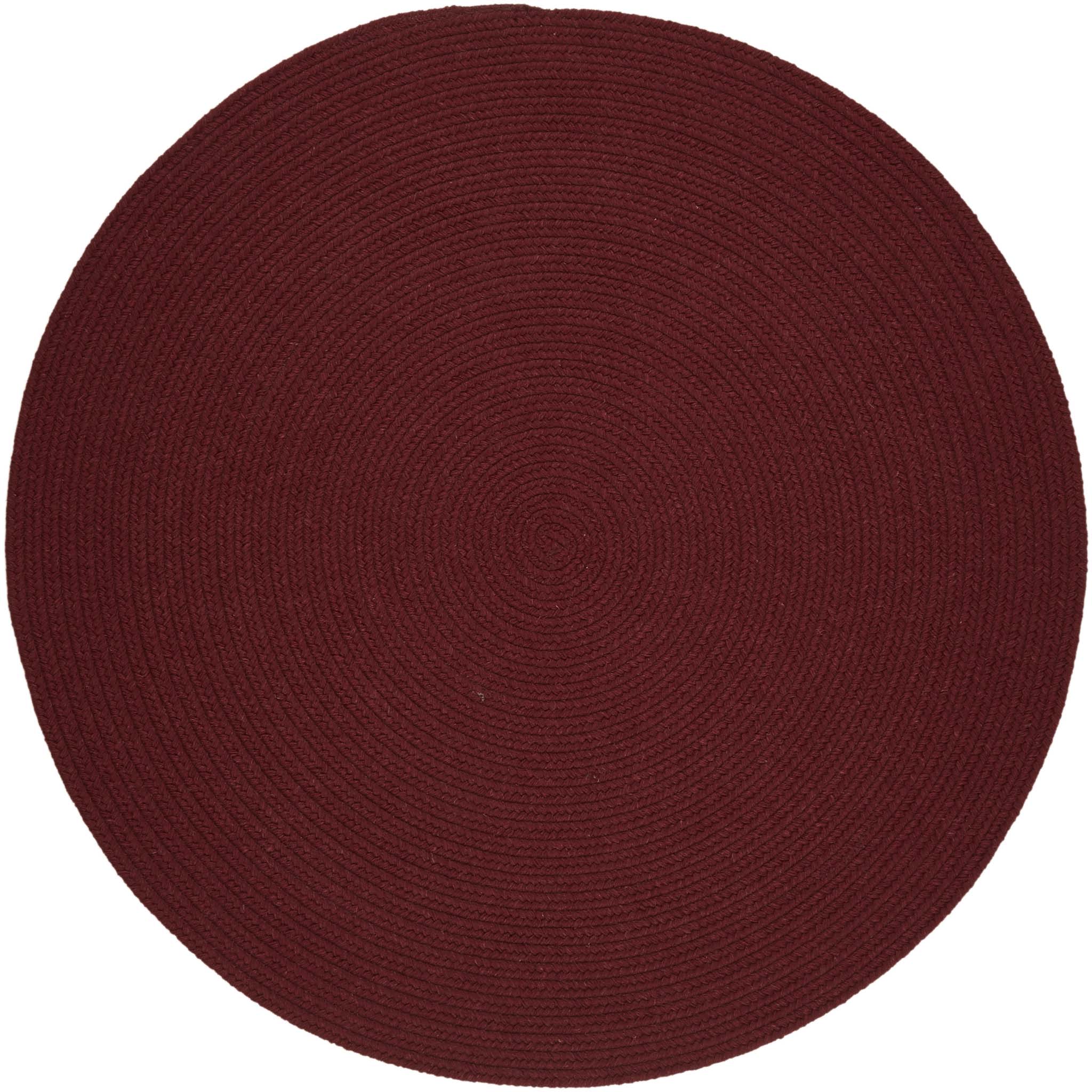 Red Rounded Wool Shape Wool Solids Area Rug - Round - S157 Red Wine – Rhody Rug